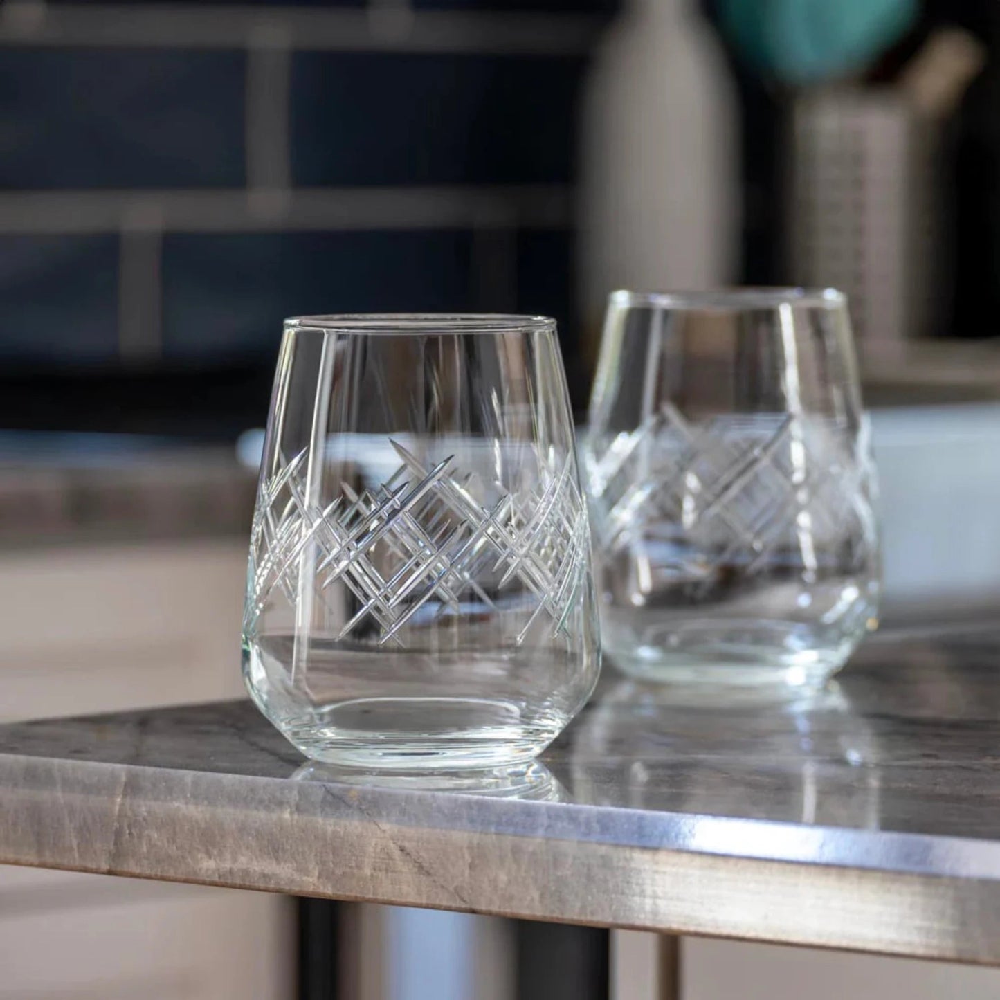 Argyle 15.75oz Stemless Wine Glass - Timeless Elegance - Fish On! Custom Rods