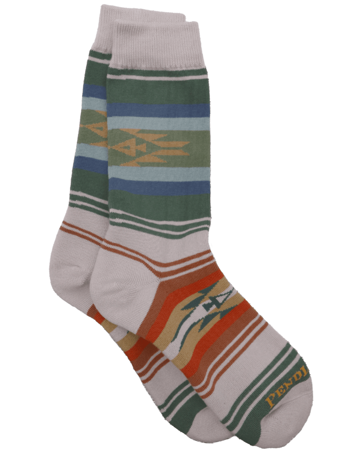 Beach Stripe Crew Socks - Lightweight & Durable | Pendleton Hosiery - Fish On! Custom Rods