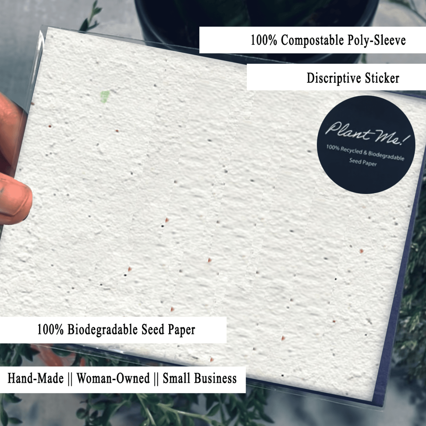 compostable card sleeves Mother's Day Wildflower Seed Paper Card