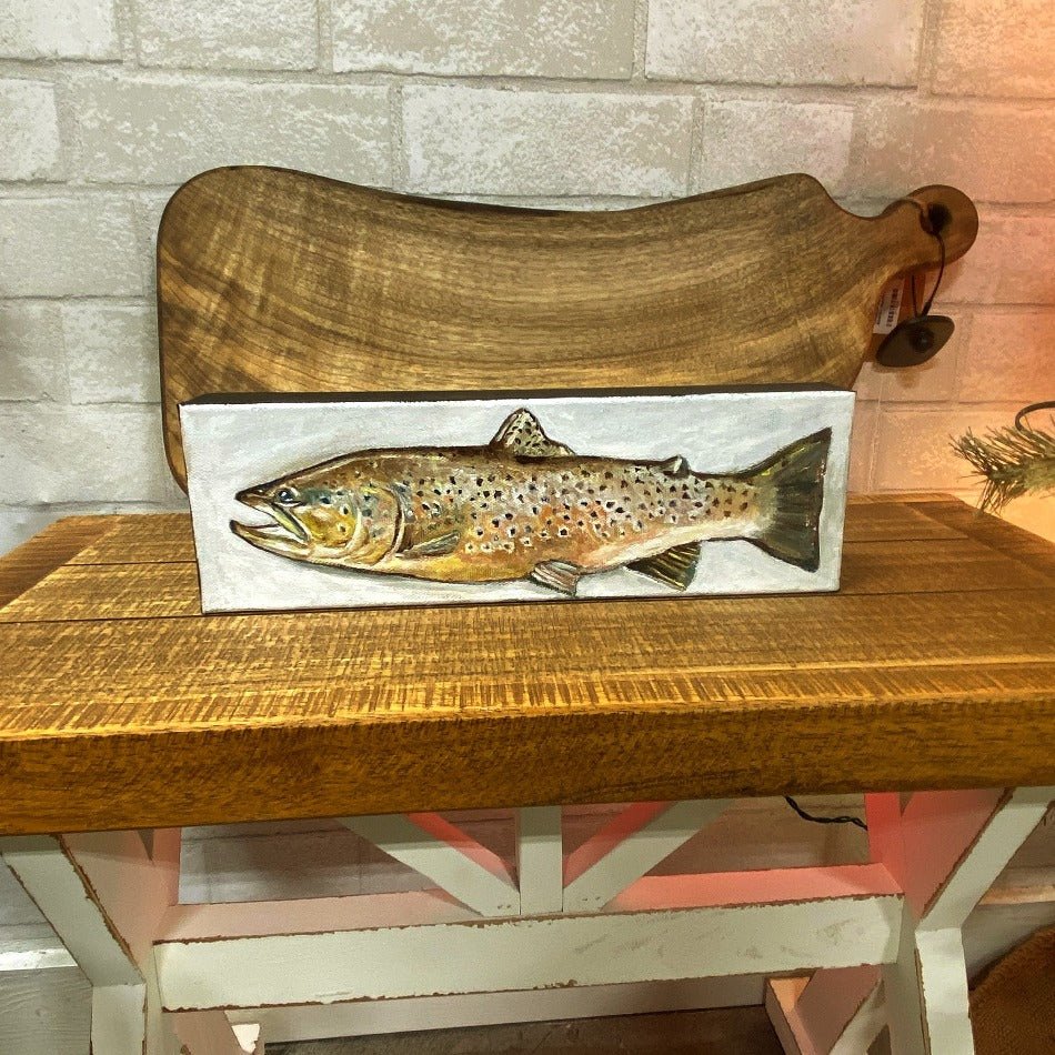 Brownie staging in the Eddy - Fish On! Custom Rods