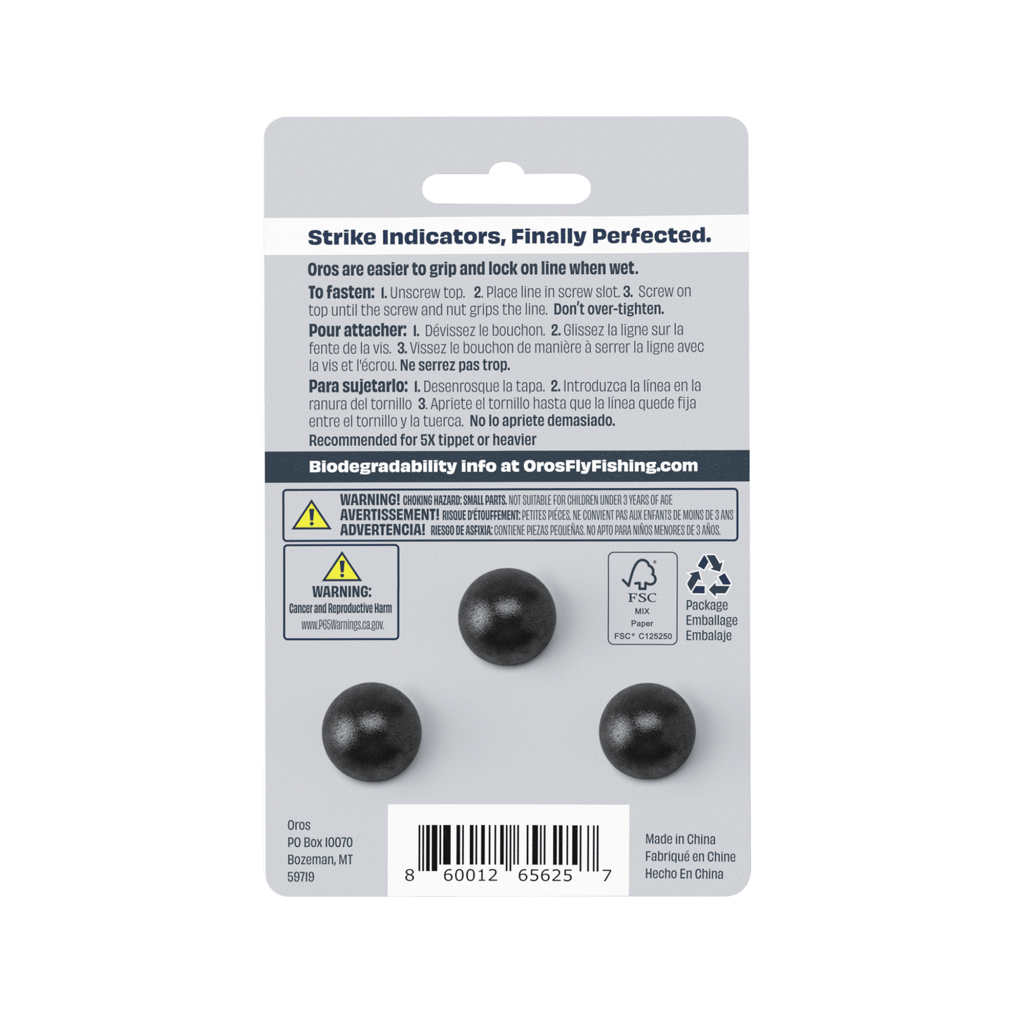 Carded 3 - Pack Small Black - Fish On! Custom Rods