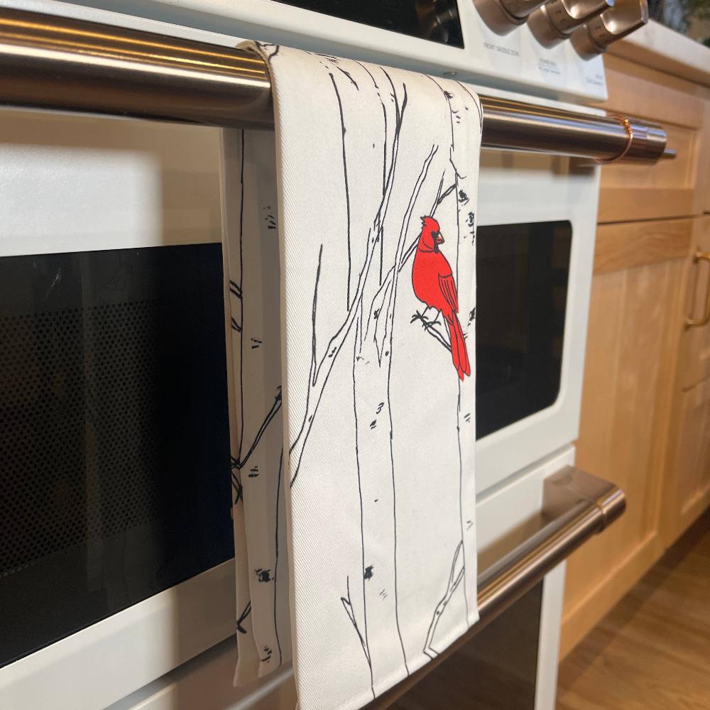 Christmas Cardinal Tea Towel - Fish On! Custom Rods