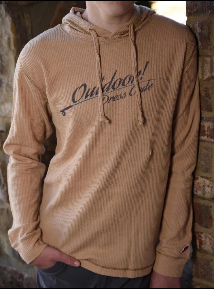 Cozy Waffle Pullover Hoody for Men - Luxurious Comfort - Fish On! Custom Rods