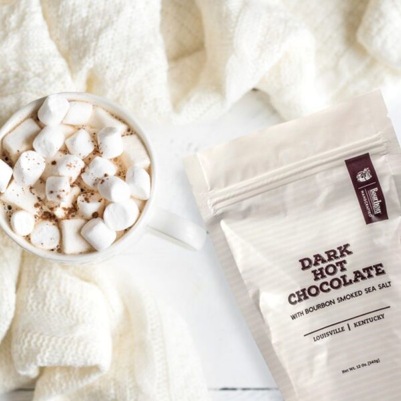 Dark Hot Chocolate with Bourbon Smoked Sea Salt - Fish On! Custom Rods