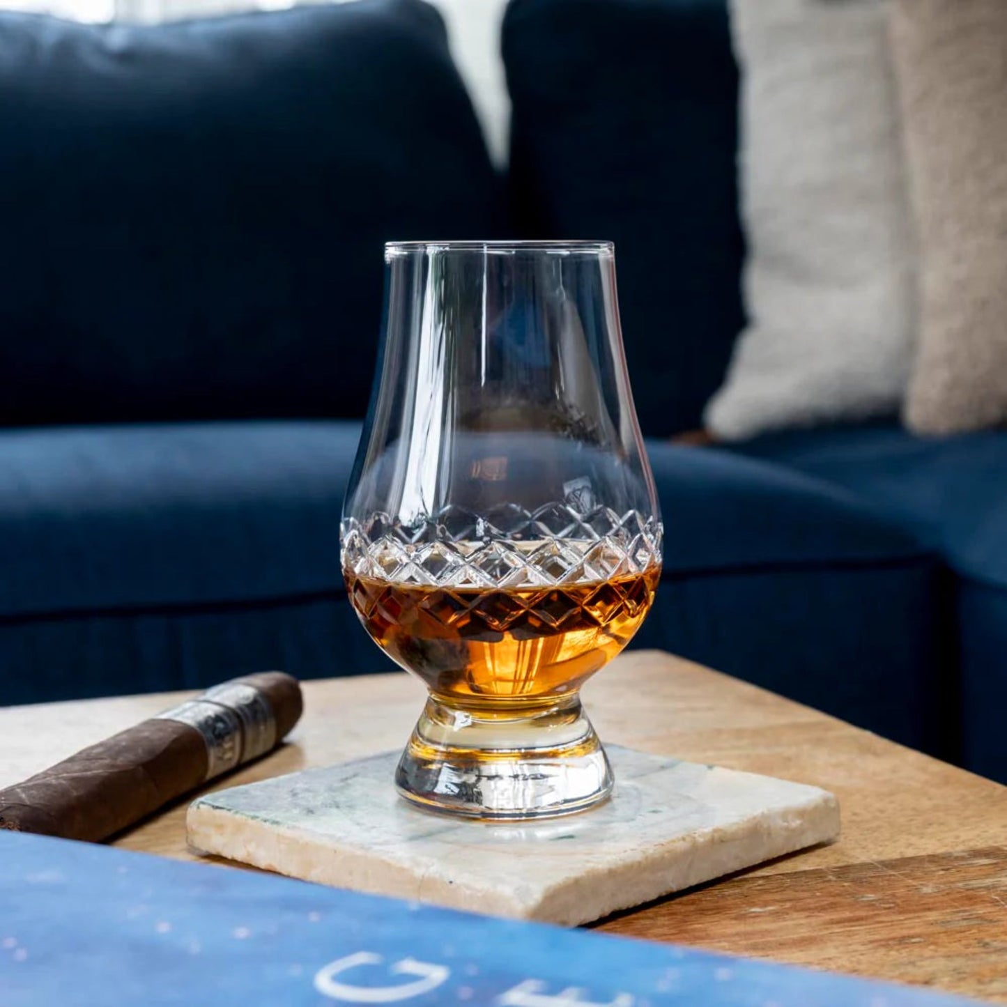 Diamond Glencairn Scotch Glass – Premium Lead - Free Crystal Tasting Glass - Fish On! Custom Rods