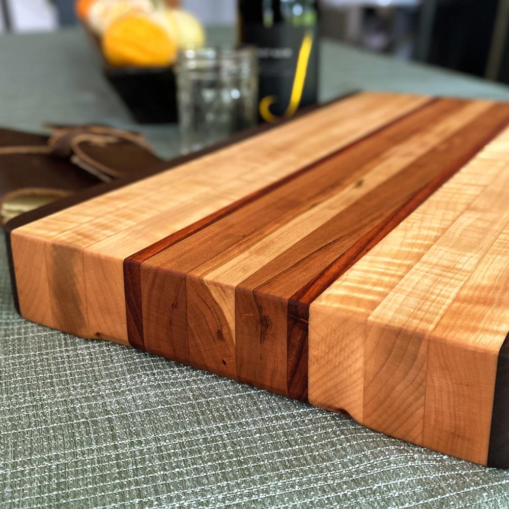 Edge Grain Serving Board - Fish On! Custom Rods