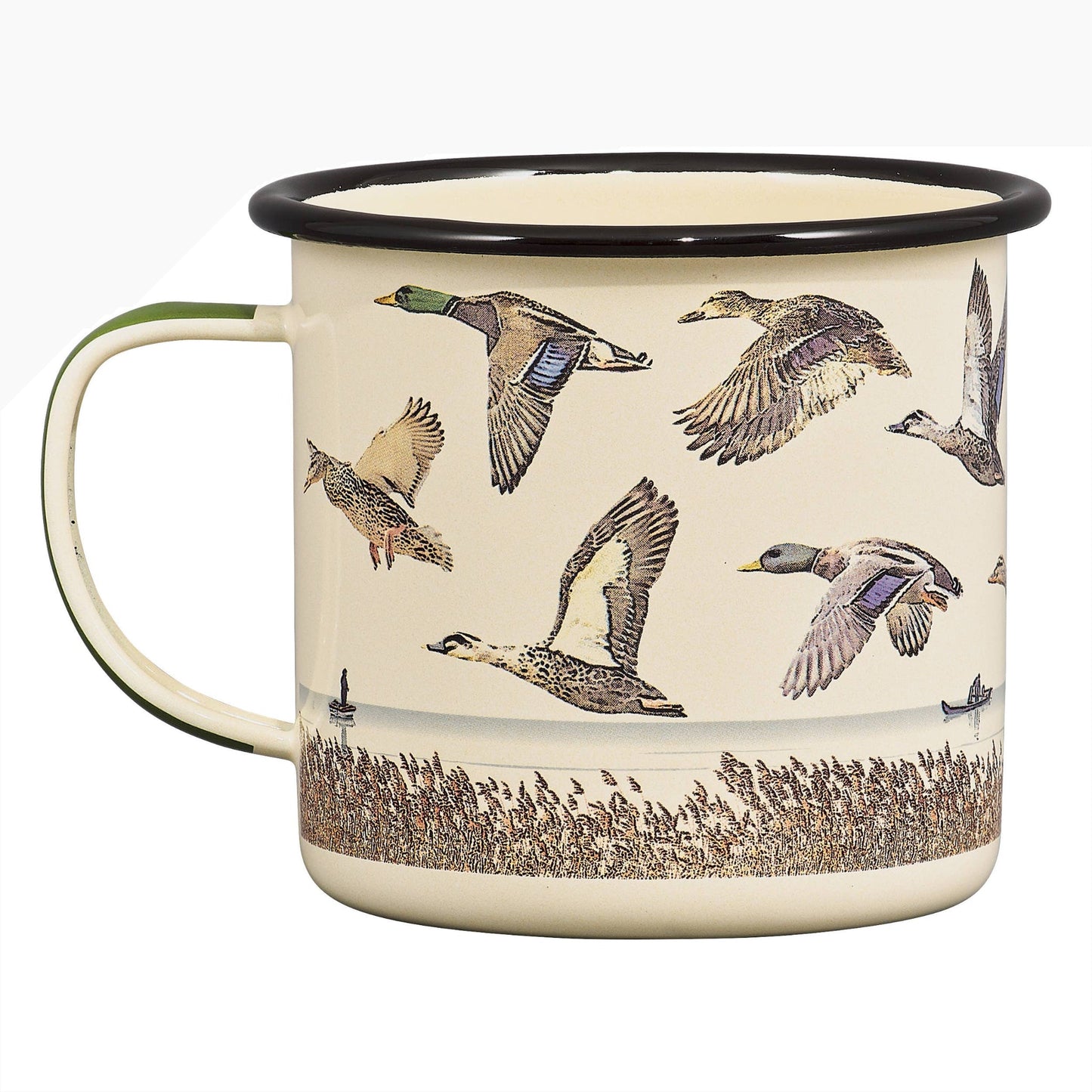 Enamel Mug - Lake & Ducks, 17oz - Fish On! Custom Rods