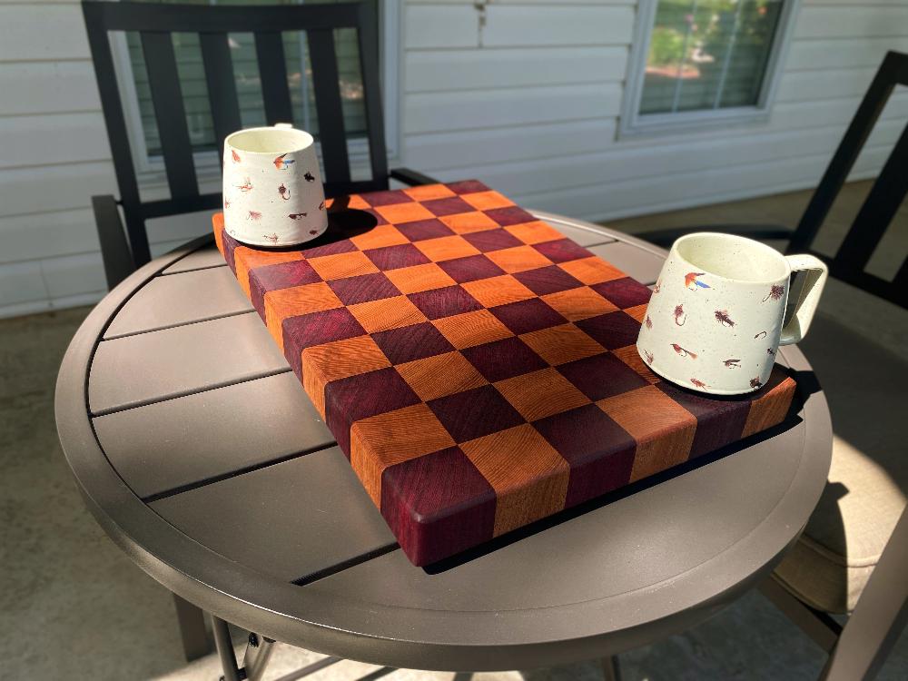 End Grain Cutting Board - Fish On! Custom Rods