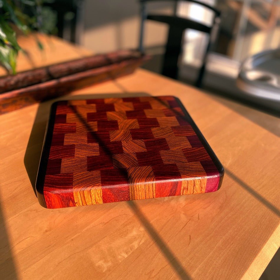 End Grain Cutting Board - Fish On! Custom Rods