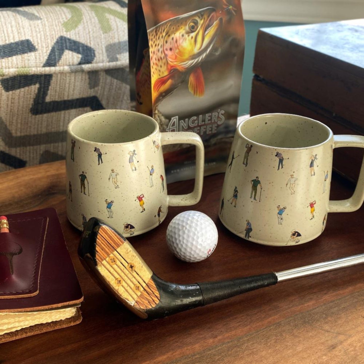 Fairway Harmony Stoneware Mug - Golf - Inspired Art for Your Coffee Time - Fish On! Custom Rods
