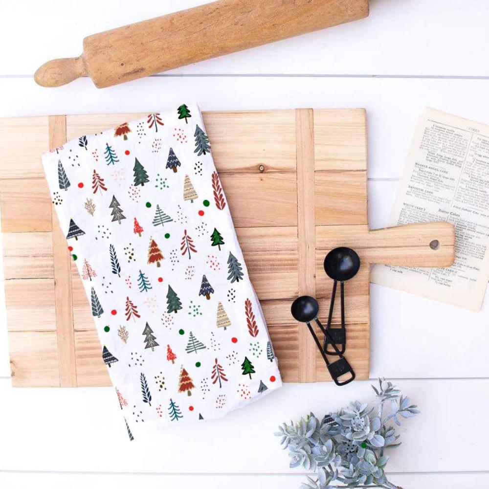 Festive Fir Tea Towel - Fish On! Custom Rods