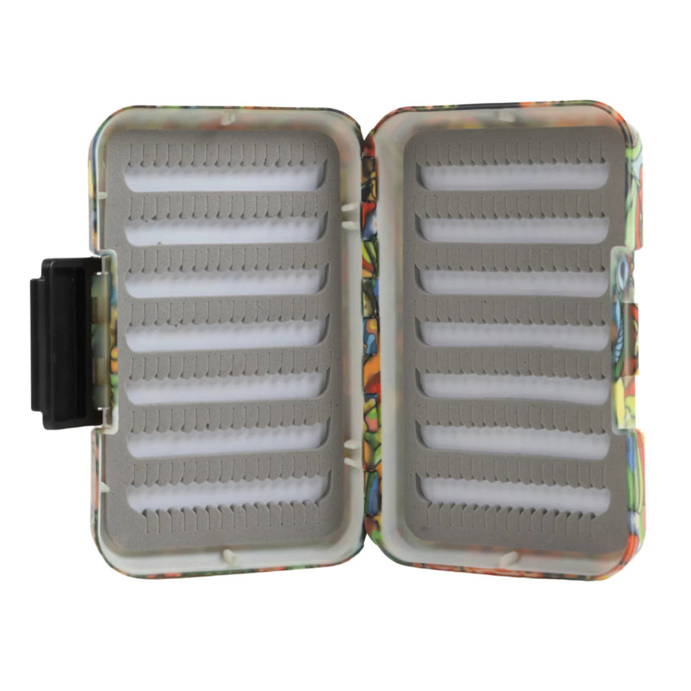 Introducing the Boho Bass Poly Box, a vibrant and efficient fly storage solution designed for anglers. With its impact-resistant plastic construction and max efficiency foam design, this fly box keeps your flies organized and secure. Its compact size and lightweight design make it the perfect companion for your fishing adventures. Experience the convenience and style of the Boho Bass Poly Box on your next fishing trip!

Pair them with our nippers and forceps for a fun Fishe Adventure!