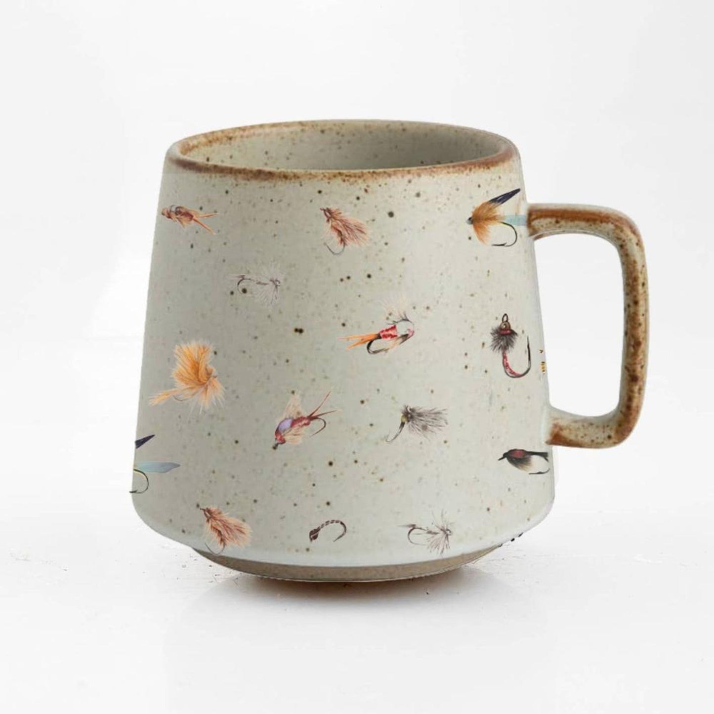 Fly Fisher's Haven - Artisan Stoneware Mug for Fly Fishing Enthusiasts - Fish On! Custom Rods