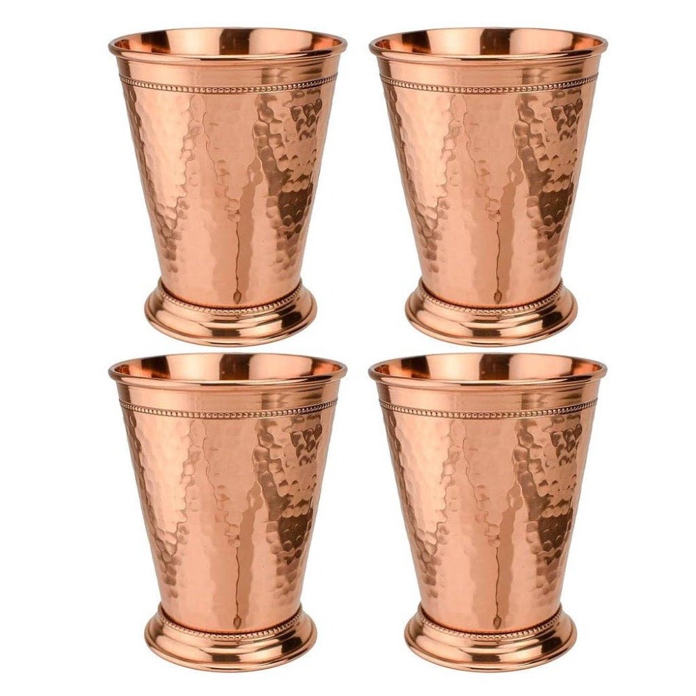 Hammered Copper Mint Julep Cup (Set of 4) - Fish On! Custom Rods