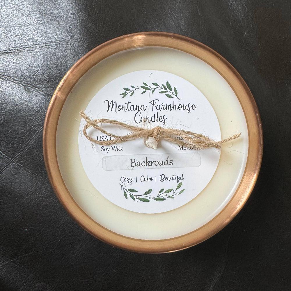 Hand - Poured Copper Bowl Candles - Montana Farmhouse Scented Soy Candles 5.5oz - Fish On! Custom Rods