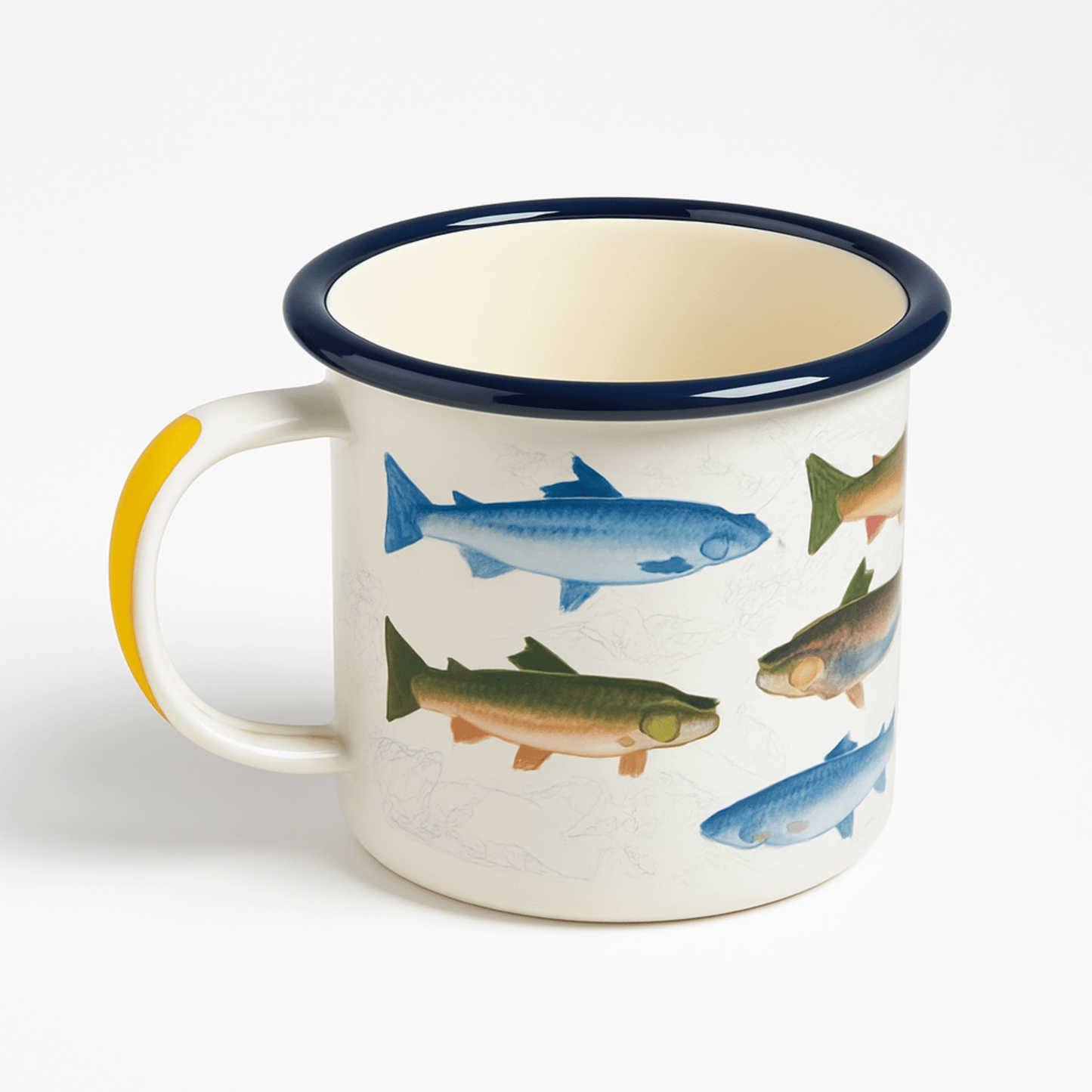 Heritage Trout Enamel Camp Mug - Fish On! Custom Rods