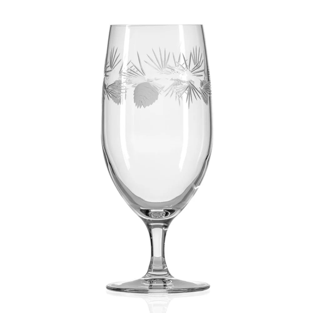 Icy Pine Footed Iced Tea Glass - Fish On! Custom Rods