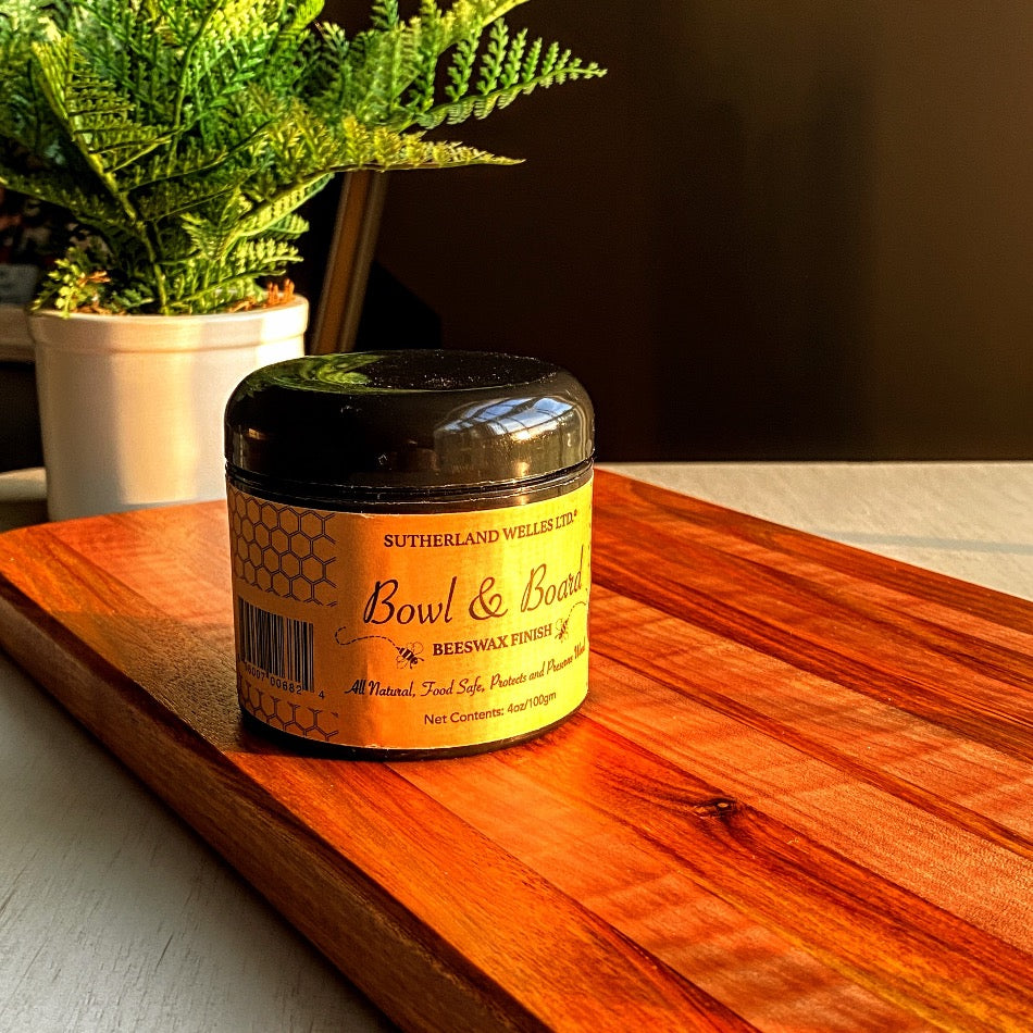 
                      
                        Bowl & Board™, by Sutherland Welles LTD, features an all-natural, food-safe beeswax and food-grade mineral oil wood treatment, ensuring optimal maintenance and rejuvenation of dry and dull wood.
                      
                    