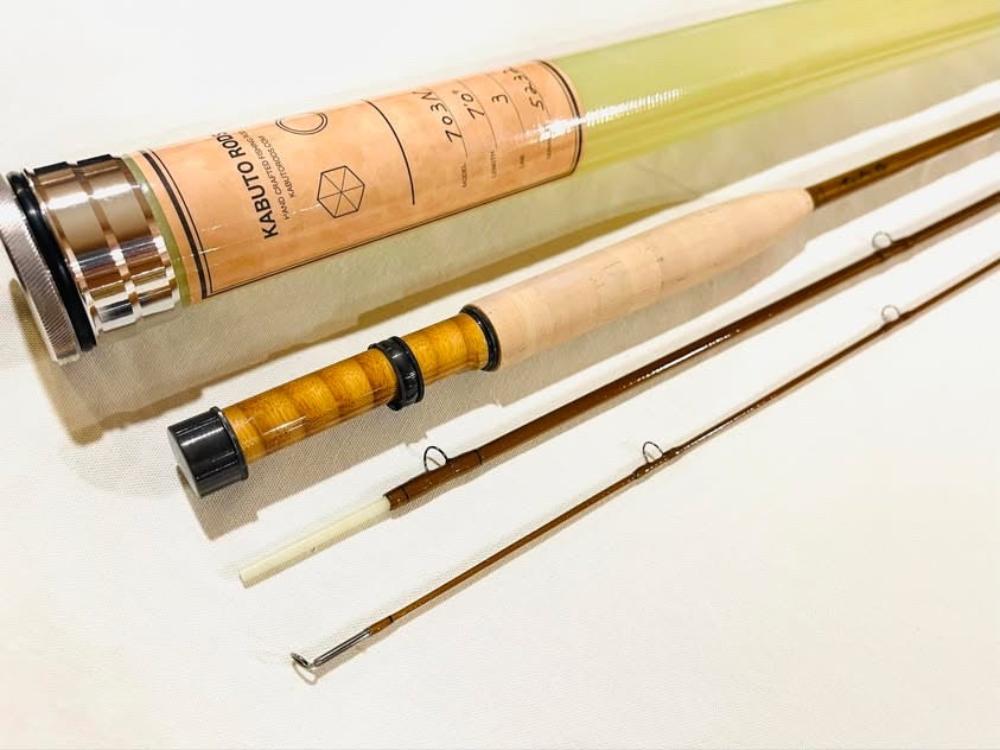 Kabuto 7' 0" 3wt 3pc Brown / Flamed Bamboo - Fish On! Custom Rods