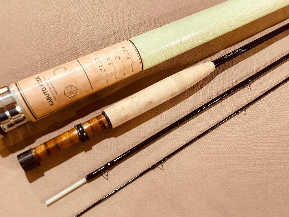 Kabuto 7' 0" 3wt Black / Flamed Bamboo - Fish On! Custom Rods