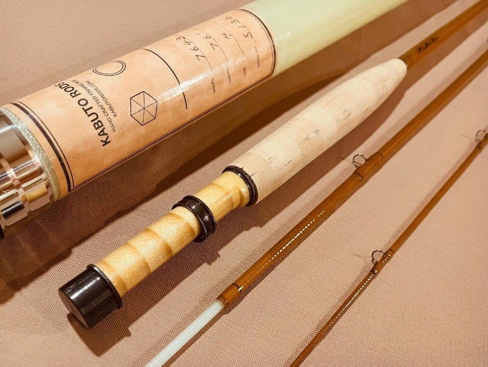 Kabuto 7' 6" 4wt 3pc Brown / Natural Bamboo - Fish On! Custom Rods