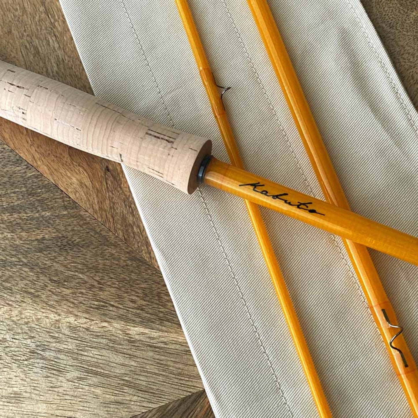 bamboo fly rod reel seats Kabuto 8' 0" 4wt 3pc Yellow Fly Rod