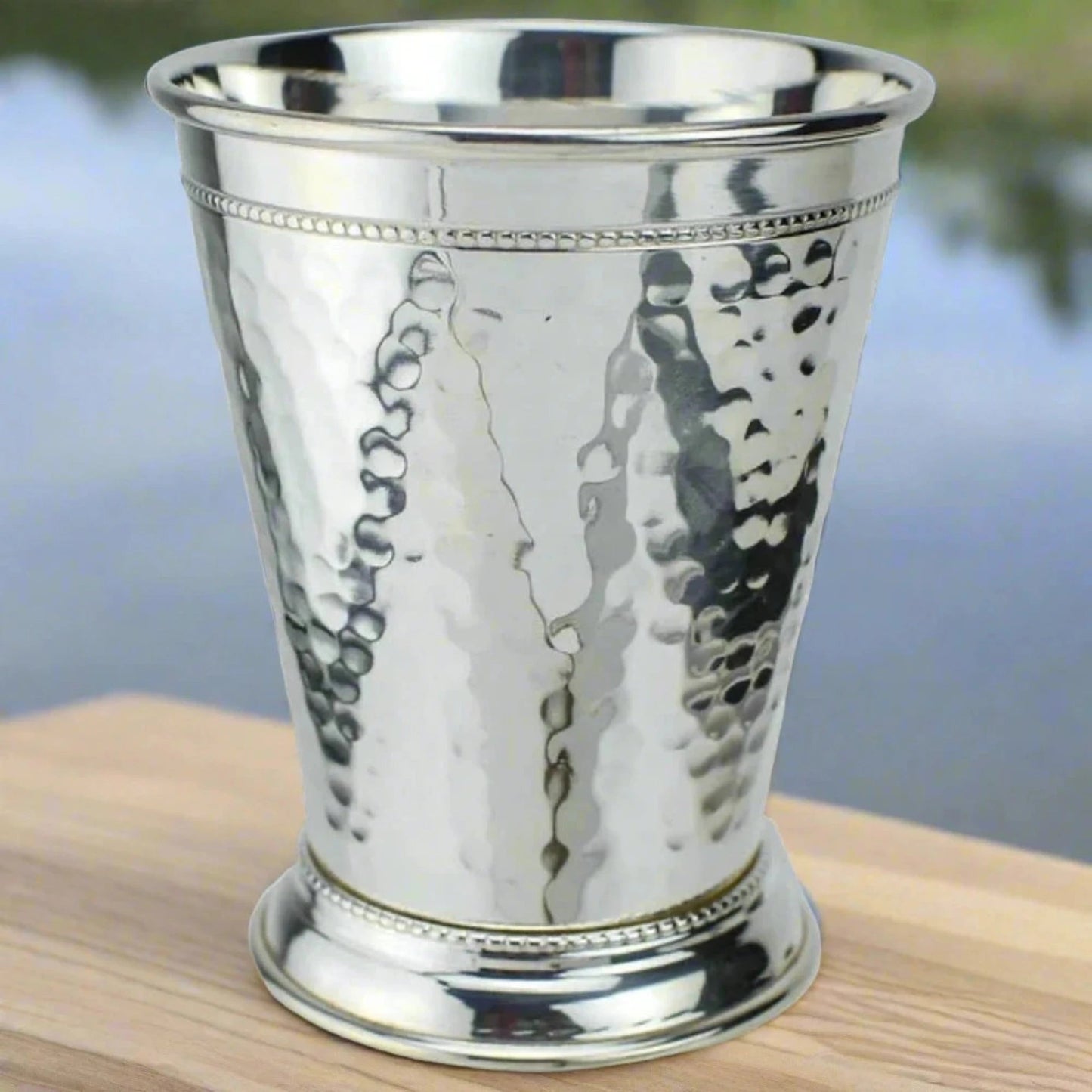 Luxury Hammered Silver Julep Cup | Prince of Scots - Fish On! Custom Rods