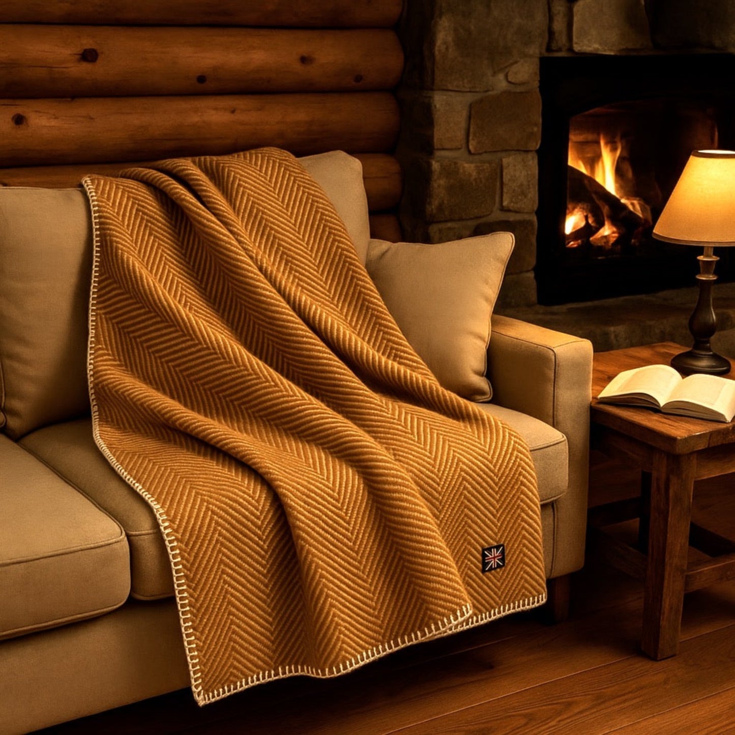 Luxury Whiskey Herringbone BIG Throw - Prince of Scots - Fish On! Custom Rods