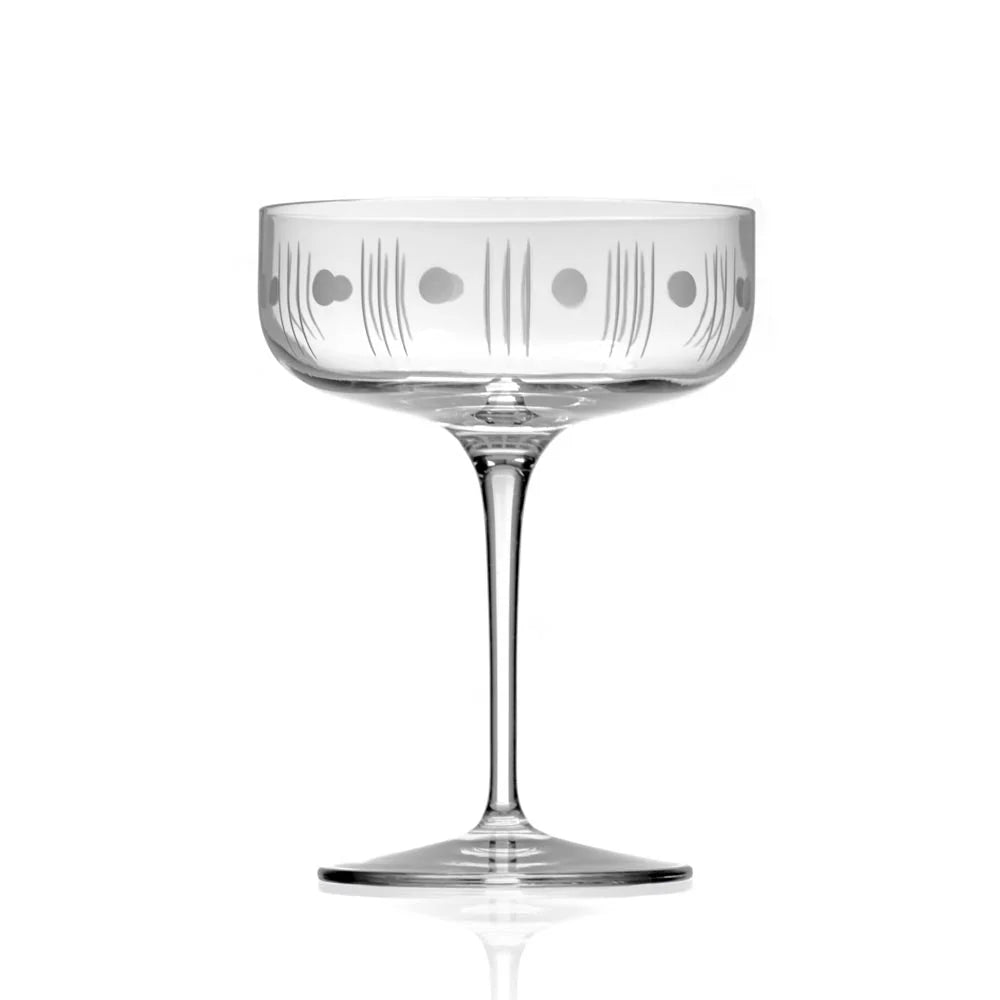Mid - Century Modern Coupe Cocktail Glass - Fish On! Custom Rods