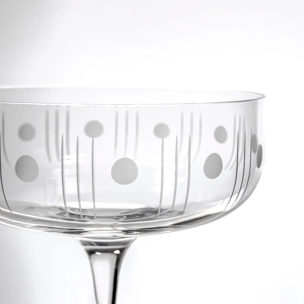 Mid - Century Modern Coupe Cocktail Glass - Fish On! Custom Rods