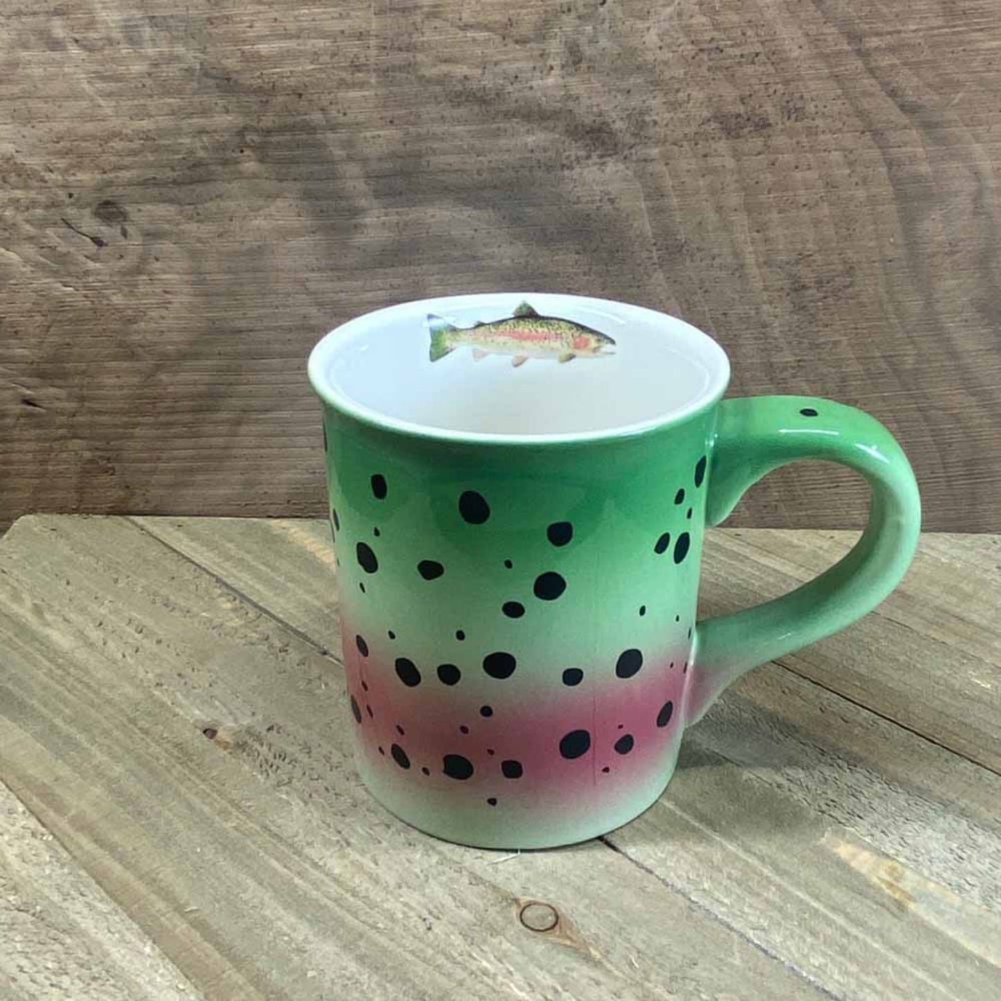 Rainbow Trout Stoneware Mug - Hand Painted - 20oz - Fish On! Custom Rods