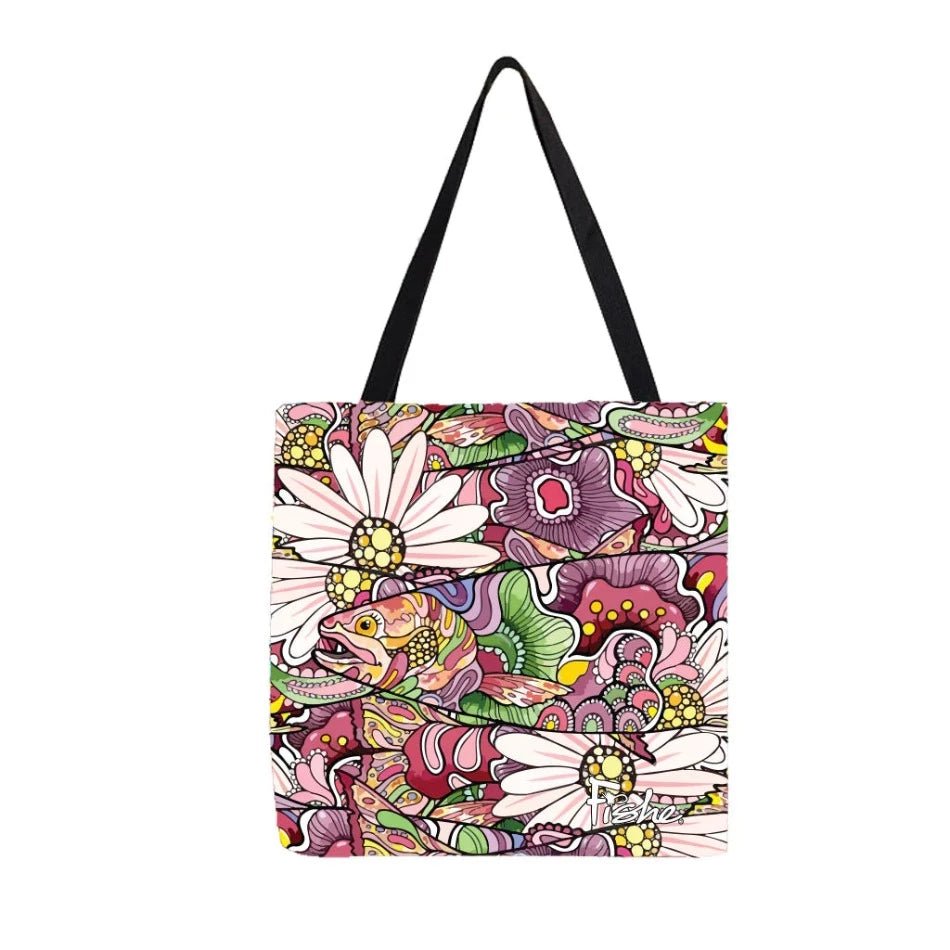 REDtro Salmon Canvas Tote - Premium Canvas Tote Bag - Fish On! Custom Rods