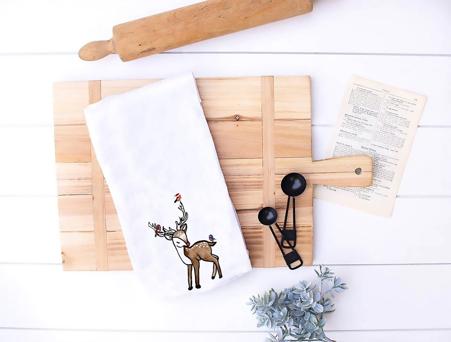 Reindeer Holiday Tea Towel - Fish On! Custom Rods