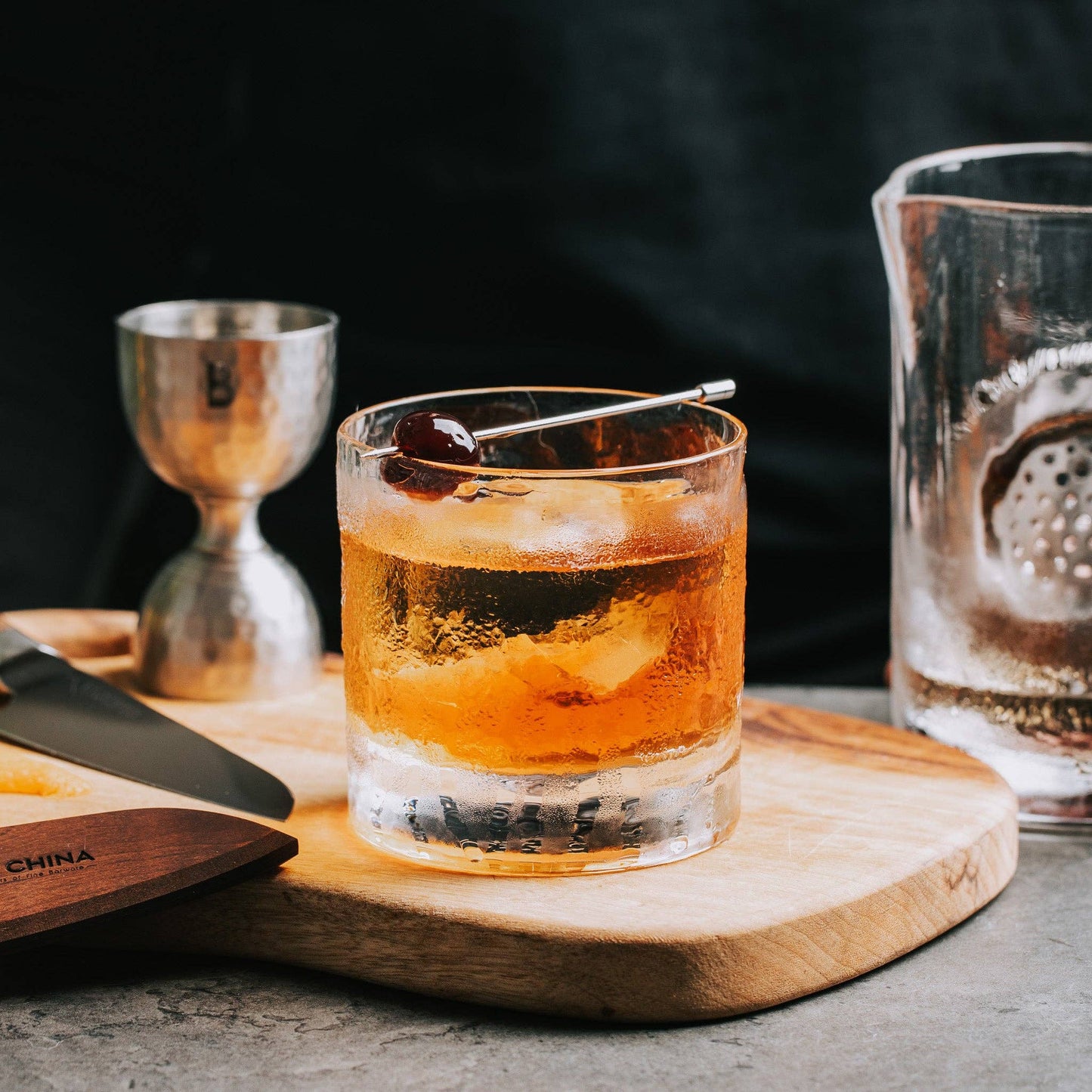 Rocks Glass Set | Hand - Blown Glass Set - Fish On! Custom Rods