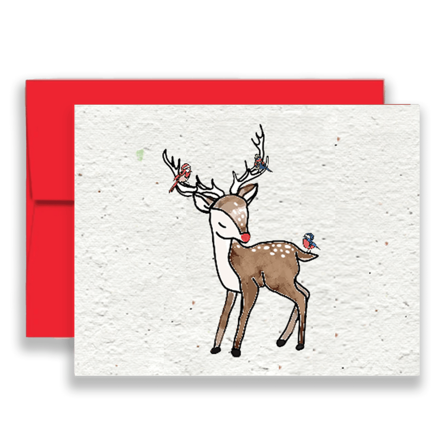 Rudolph Christmas Wildflower Seed Paper Card Greeting Card - Fish On! Custom Rods