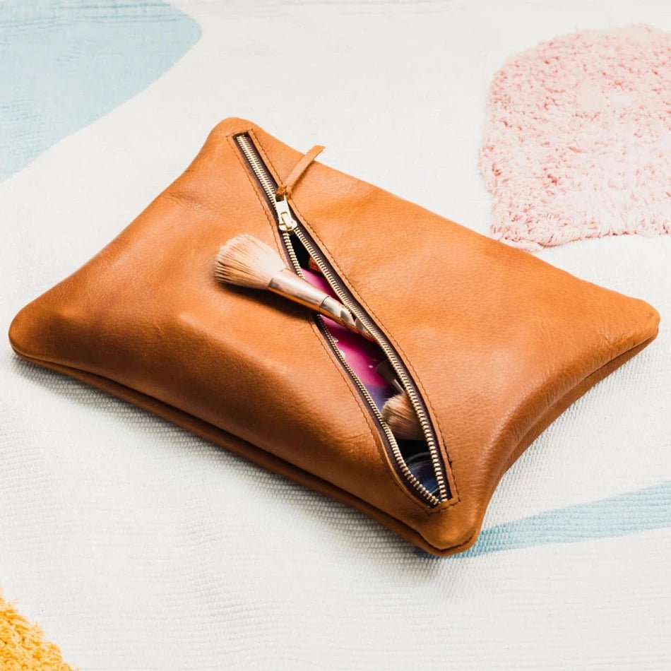 Soft Leather Toiletry Bag - Fish On! Custom Rods