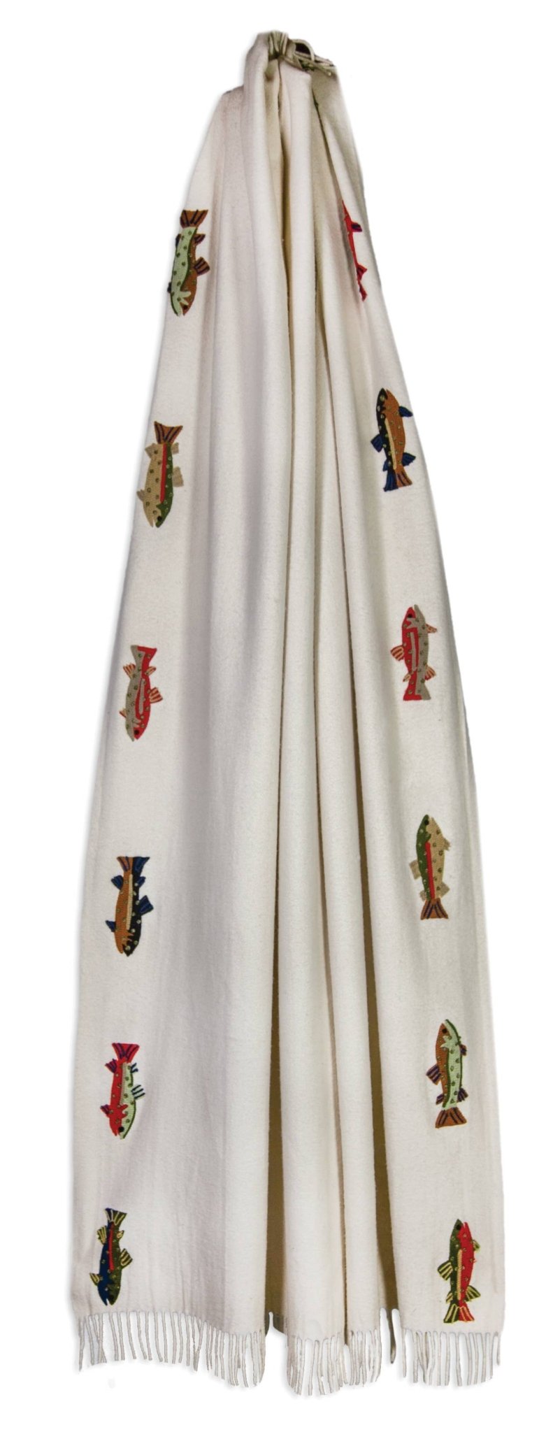 Summer Trout Embroidered Wool Blanket 52" X 70" - Fish On! Custom Rods