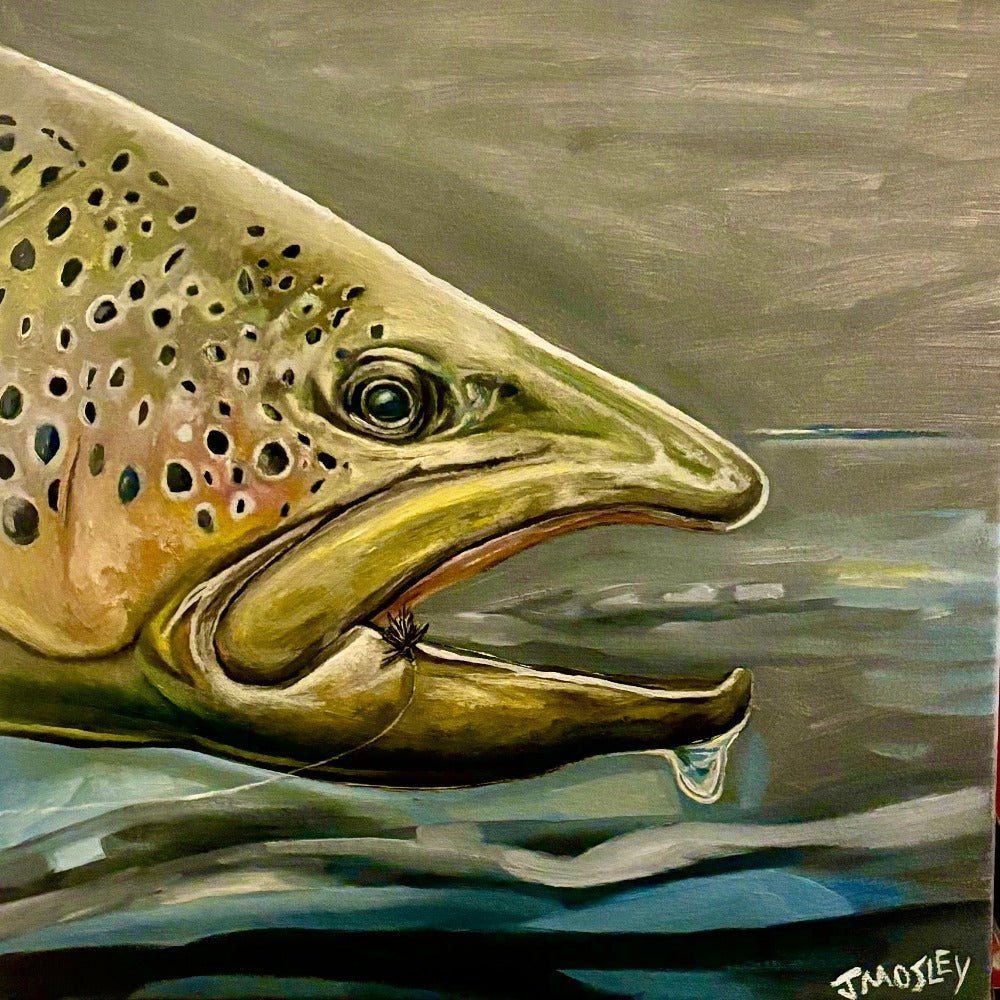 Taking The Caddis | J. Mosley Artist - Fish On! Custom Rods