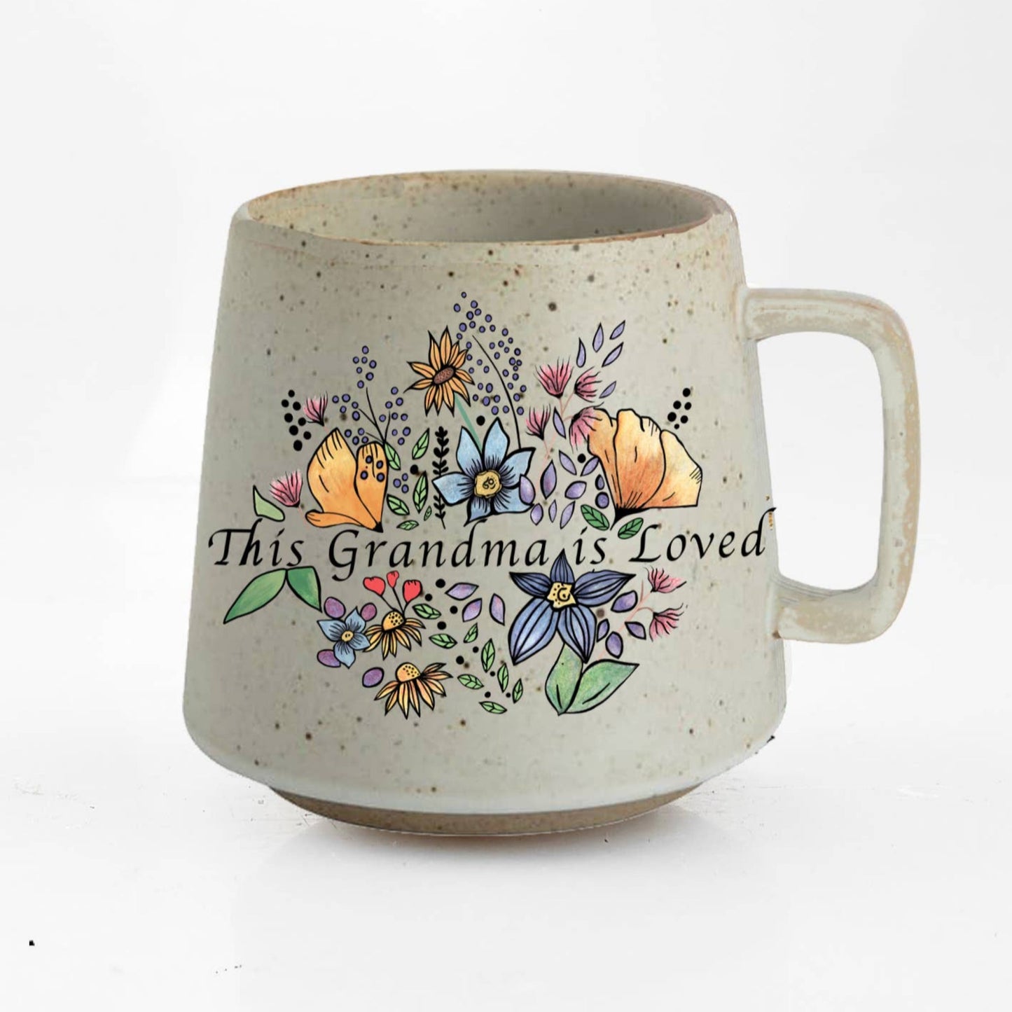 This Grandma is Loved - Heartwarming Floral Design Mug - Fish On! Custom Rods