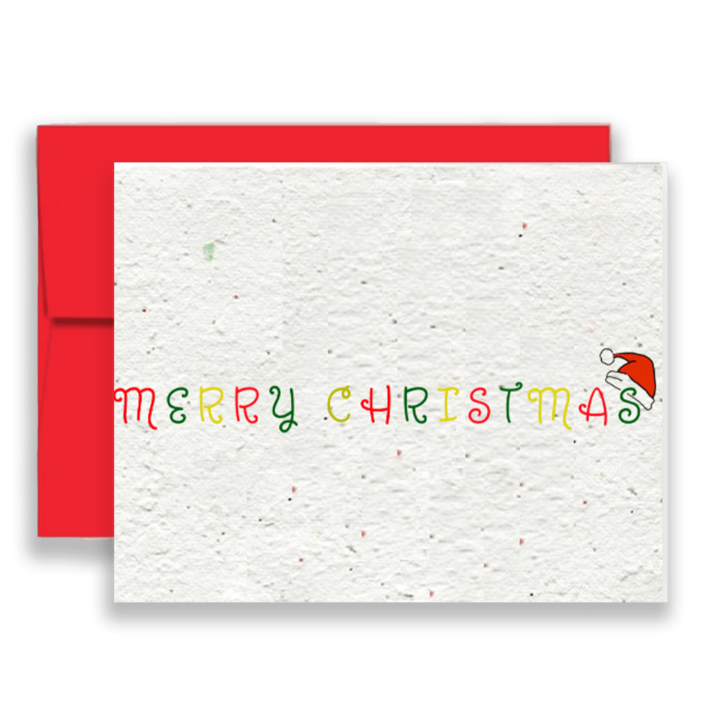 Whimsical Merry Christmas Wildflower Seed Paper Card - Fish On! Custom Rods
