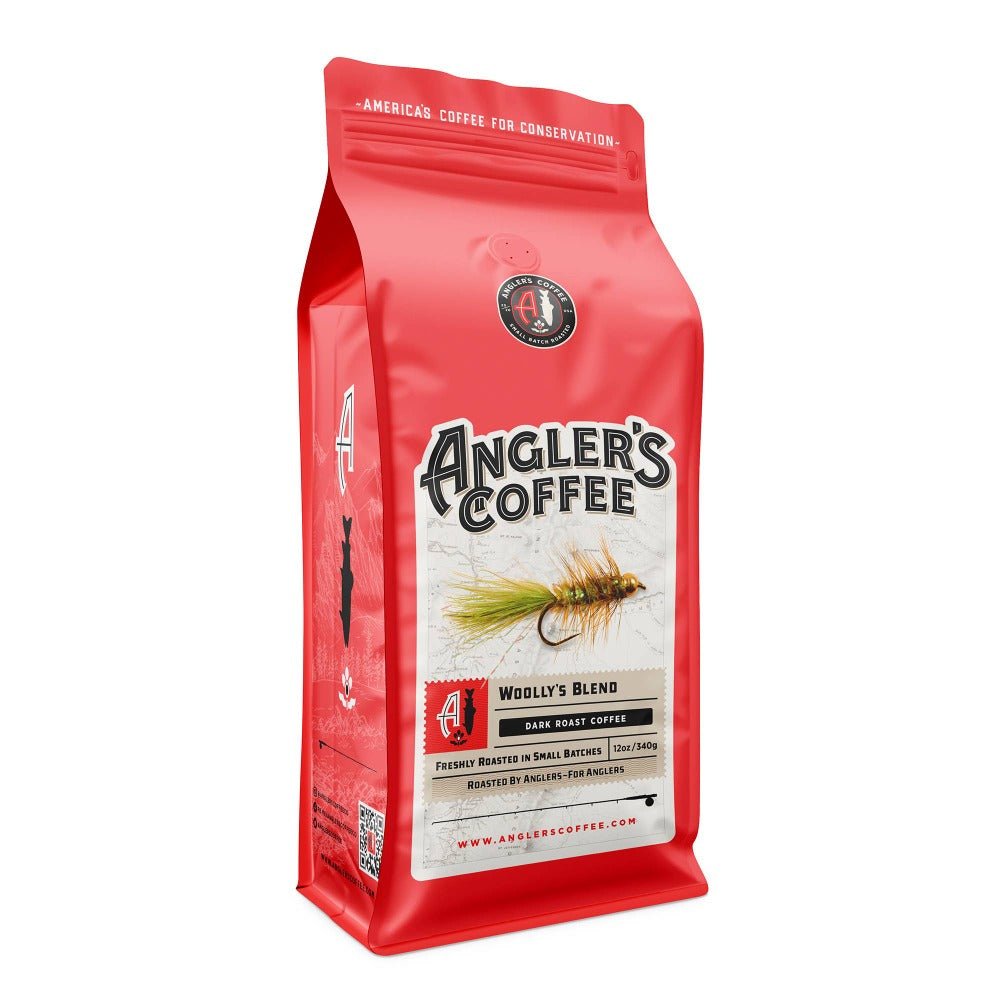 Woolly's Blend Dark Roast Coffee - Premium Angler's Coffee 12oz - Fish On! Custom Rods