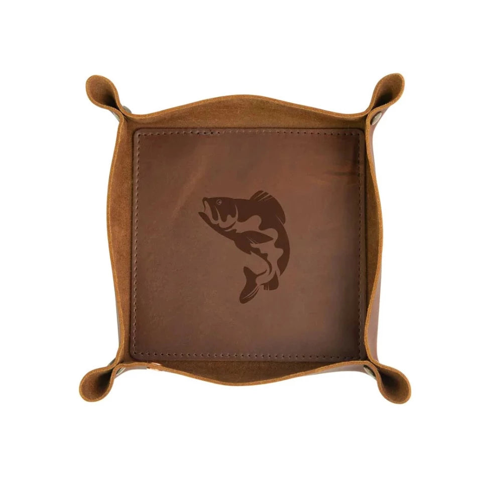 
                  
                    Premium Leather Valet Tray - Fish On! Custom Rods 
                  
                