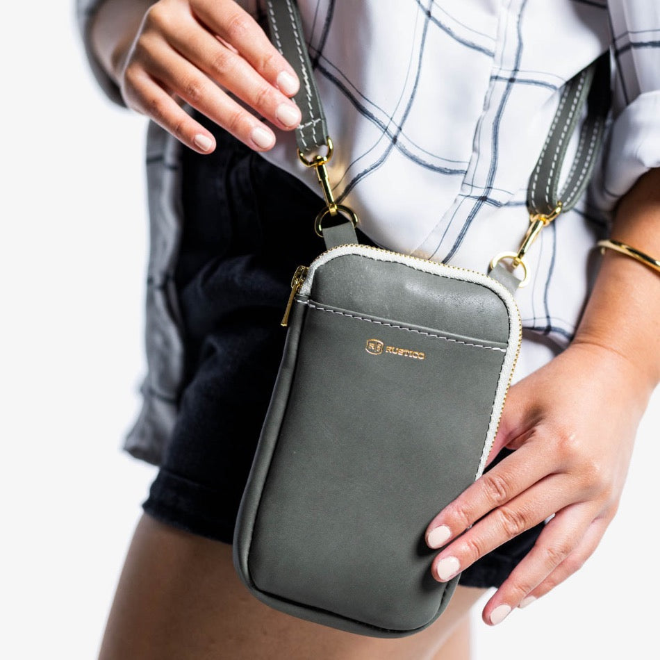 
                  
                    Route Small Leather Crossbody Bag - Fish On! Custom Rods 
                  
                