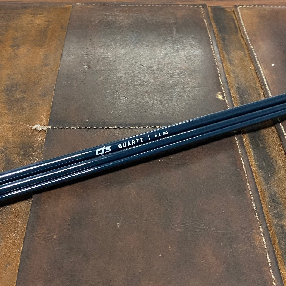 
                      
                        CTS CRYSTALGLASS™ 6’ 6” 3wt 3pc Slate - Fish On! Custom Rods
                      
                    