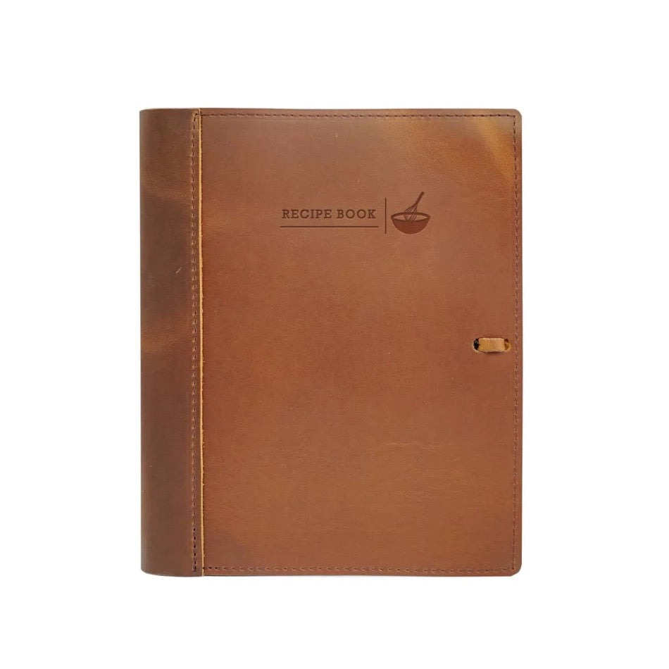 
                  
                    Leather Recipe Binder  This Leather Recipe Binder is a classic way to store all your cherished recipes! Choose from two sizes and get your collection going with plastic page protectors, plus blank 4x6 recipe cards. Keep adding to it for years to come and your recipe book will only get better! It sounds tasty!
                  
                