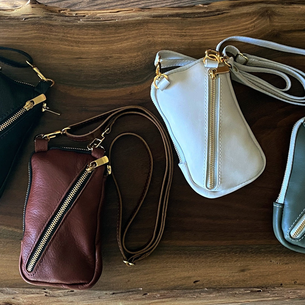 Route Small Leather Crossbody Bag - Fish On! Custom Rods