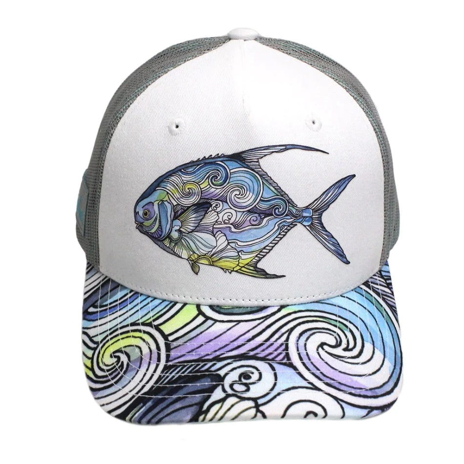 Permit Paradise Trucker Hat - Fish On! Custom Rods