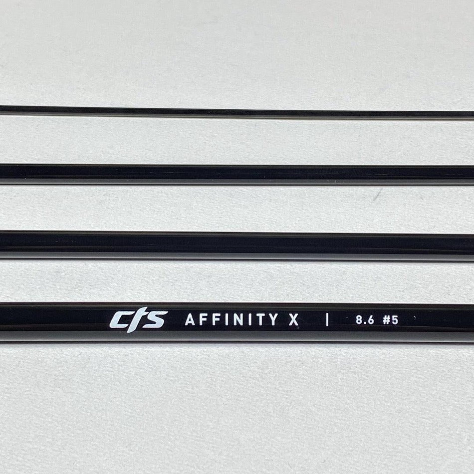 
                  
                    Affinity X Jet Black  8'6" 5wt 4pc - Fish On! Custom Rods
                  
                