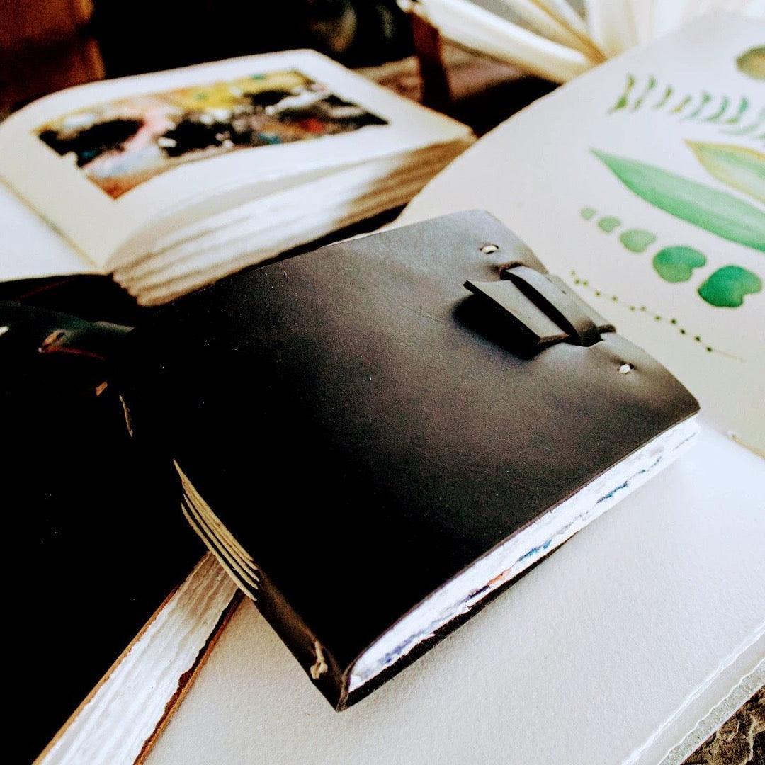 Claude Leather Art Journal - Premium Watercolor Paper, Top - Quality Leather - Fish On! Custom Rods