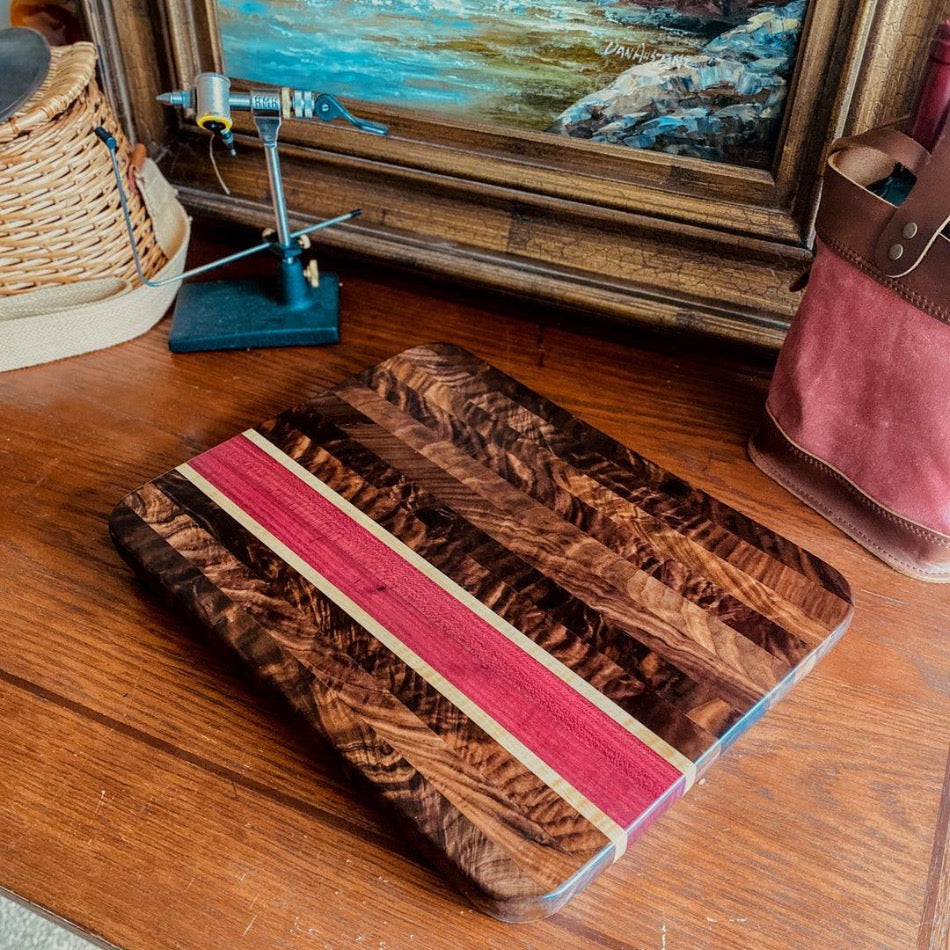 Edge Grain Serving Board - Fish On! Custom Rods